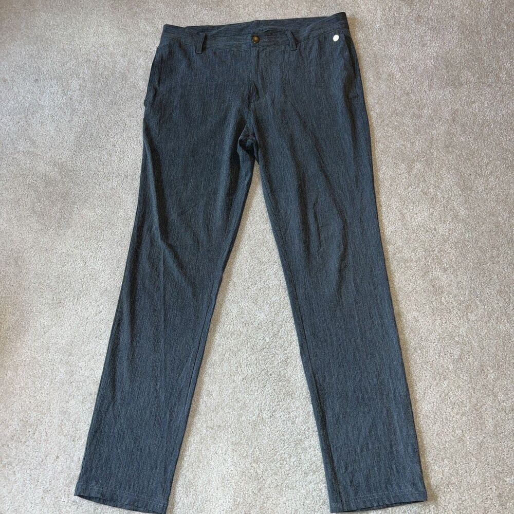 Adidas Crosshatch Pants Mens 32x32 Gray Performance Chino Golf Stretch Slacks